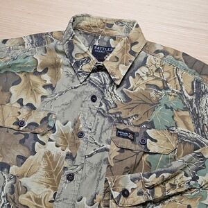 Rattlers Brand Button Up Mens L Camo Advantage Timber Long Sleeve Hunting Shirt